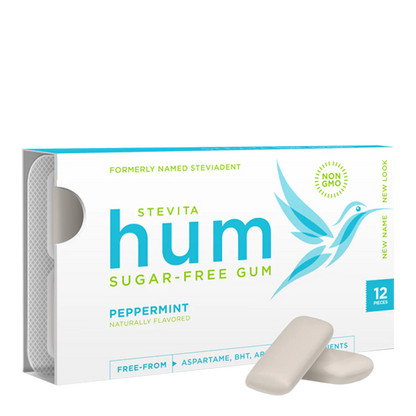 Stevita Hum Peppermint Sugar-Free Gum, 12 Pieces