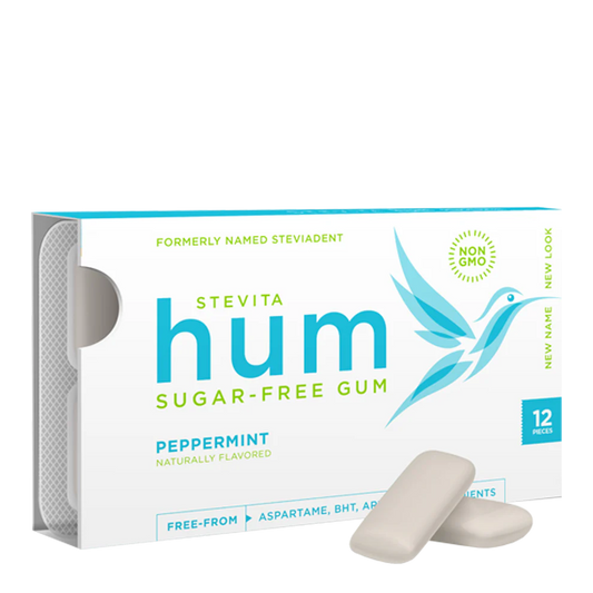 Stevita Hum Peppermint Sugar-Free Gum, 12 Pieces