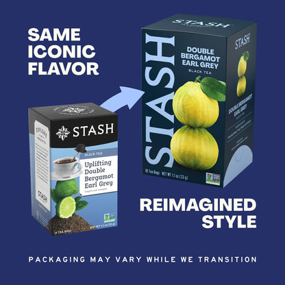Stash Double Bergamot Earl Grey Black Tea, 18 Tea Bags
