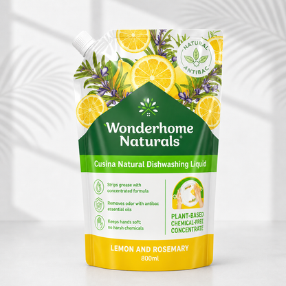 Wonderhome Naturals Cusina Natural Dishwashing Liquid, Lemon & Rosemary
