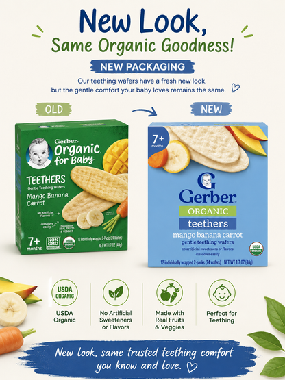 Gerber Organic Mango Banana Carrot Teethers 48g