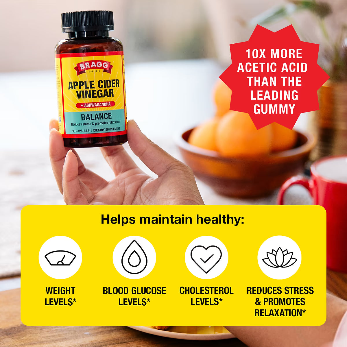 Bragg Daily Balance Apple Cider Vinegar, 90 Capsules