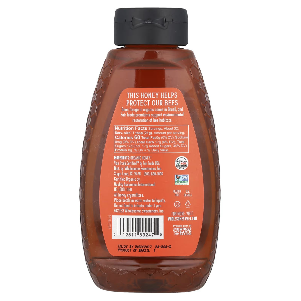 Wholesome Sweeteners Fair Trade Organic Honey 680g