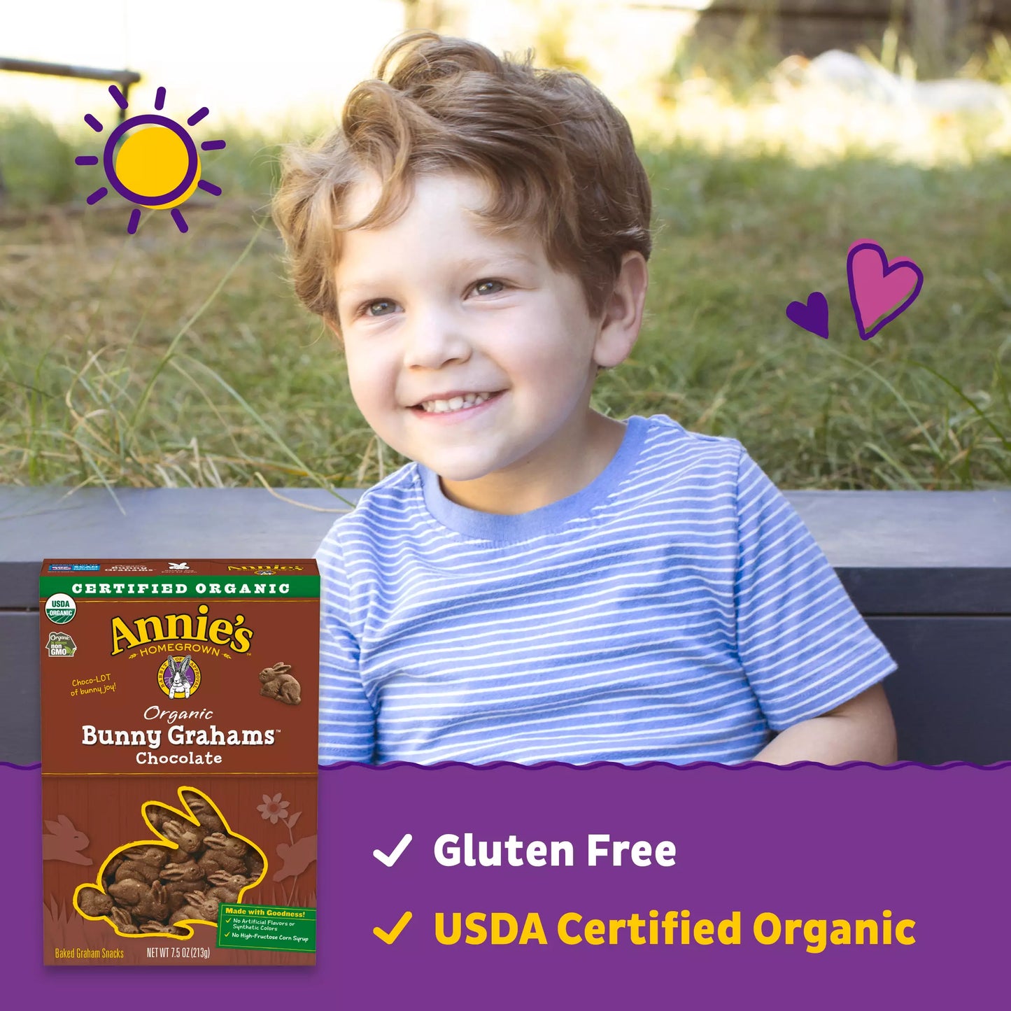 Annie's Organic Chocolate Bunny Grahams 213g