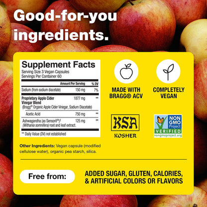 Bragg Daily Balance Apple Cider Vinegar, 90 Capsules