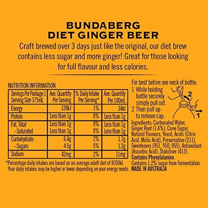 Bundaberg Diet Ginger Beer 375ml