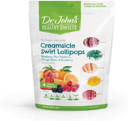 Dr. John's Healthy Sweets Creamsicle Swirl Lollipops 109g