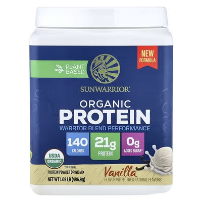 Sunwarrior Organic Protein Warrior Vanilla Blend Performance 496.9g