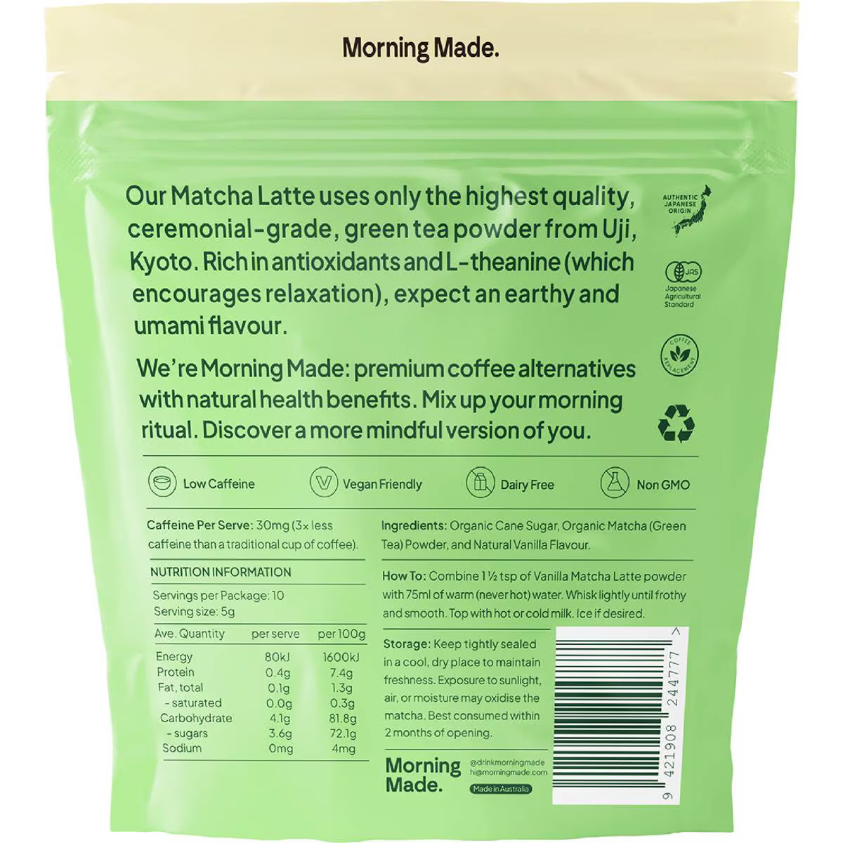 Morning Made Vanilla Blend Matcha Latte 50g
