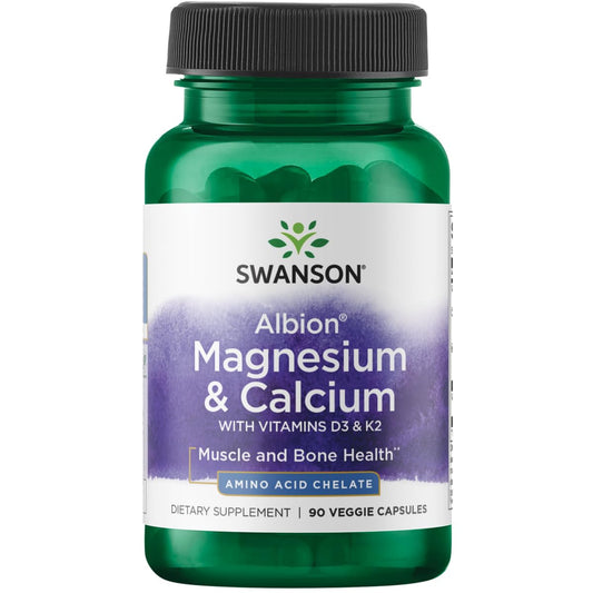 Swanson Albion Magnesium & Calcium, 90 Capsules