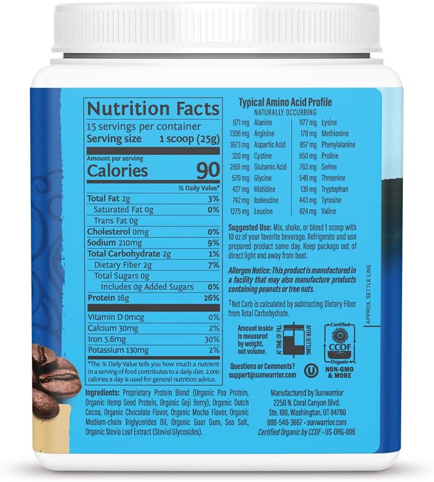 Sunwarrior Mocha Warrior Blend Protein 375g