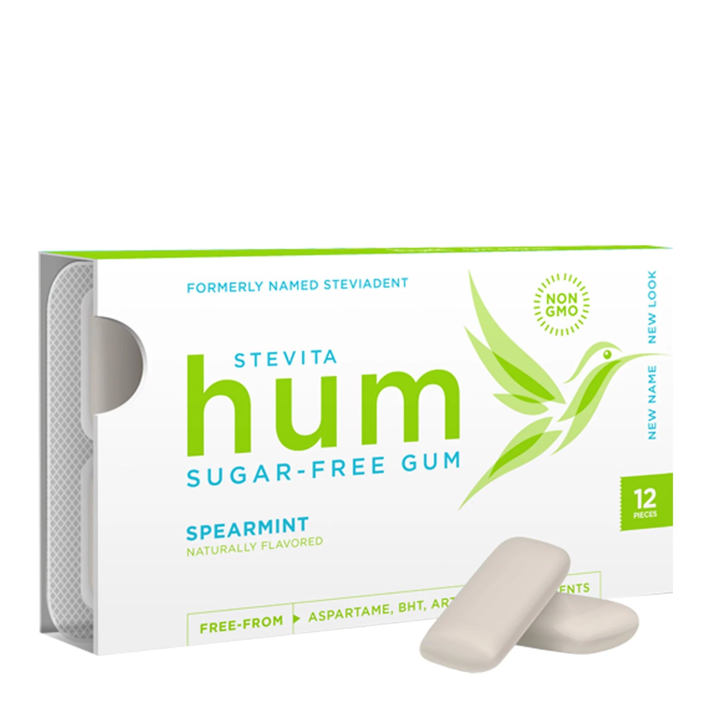 Stevita Hum Spearmint Sugar-Free Gum, 12 Pieces