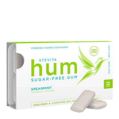 Stevita Hum Spearmint Sugar-Free Gum, 12 Pieces