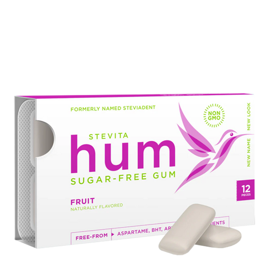 Stevita Hum Fruit Sugar-Free Gum, 12 Pieces
