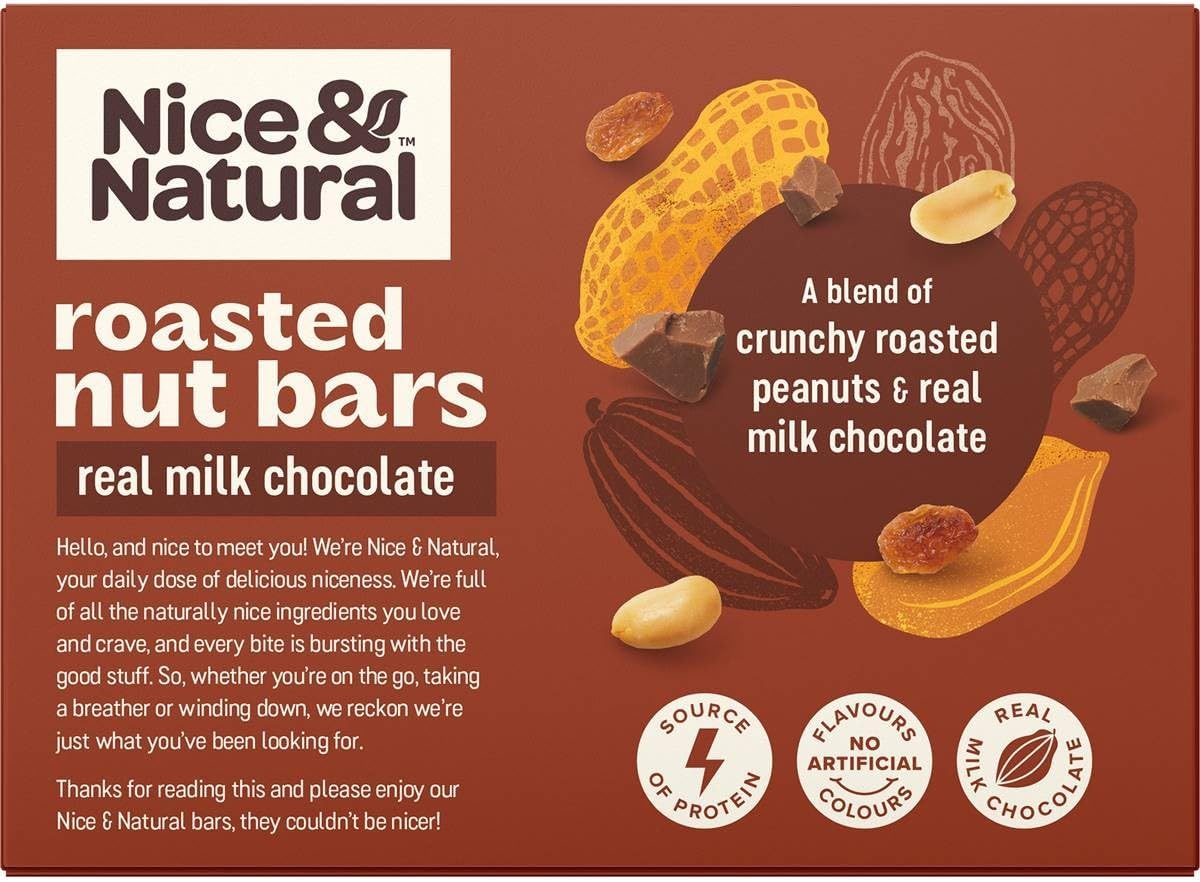 Nice & Natural Milk Choc Roasted Nut Bar