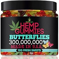 Healthergize Premium-Delicious Butterflies Hemp Gummies, 100 Gummies