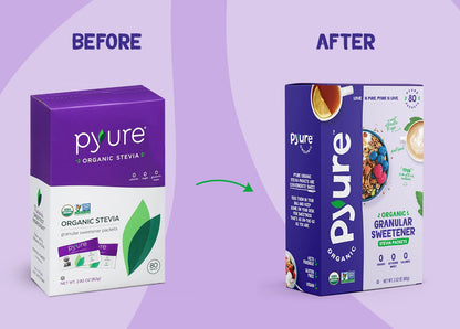 Pyure Organic Stevia Granular Sweeteners, 80 Packets