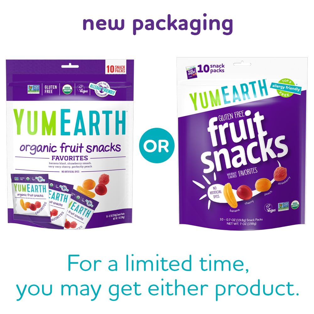 YumEarth Assorted Fruit Snacks, 10 Snack Packs