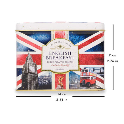 Ahmad Tea English Breakfast Nostalgic Britain Caddy, 20 Tea Bags