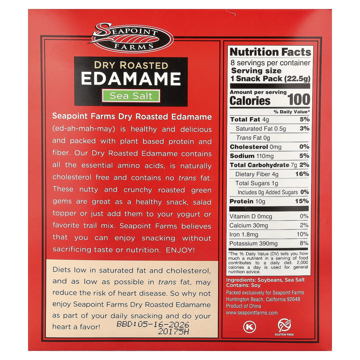 Seapoint Farms Dry Roasted Edamame Sea Salt 22.5g
