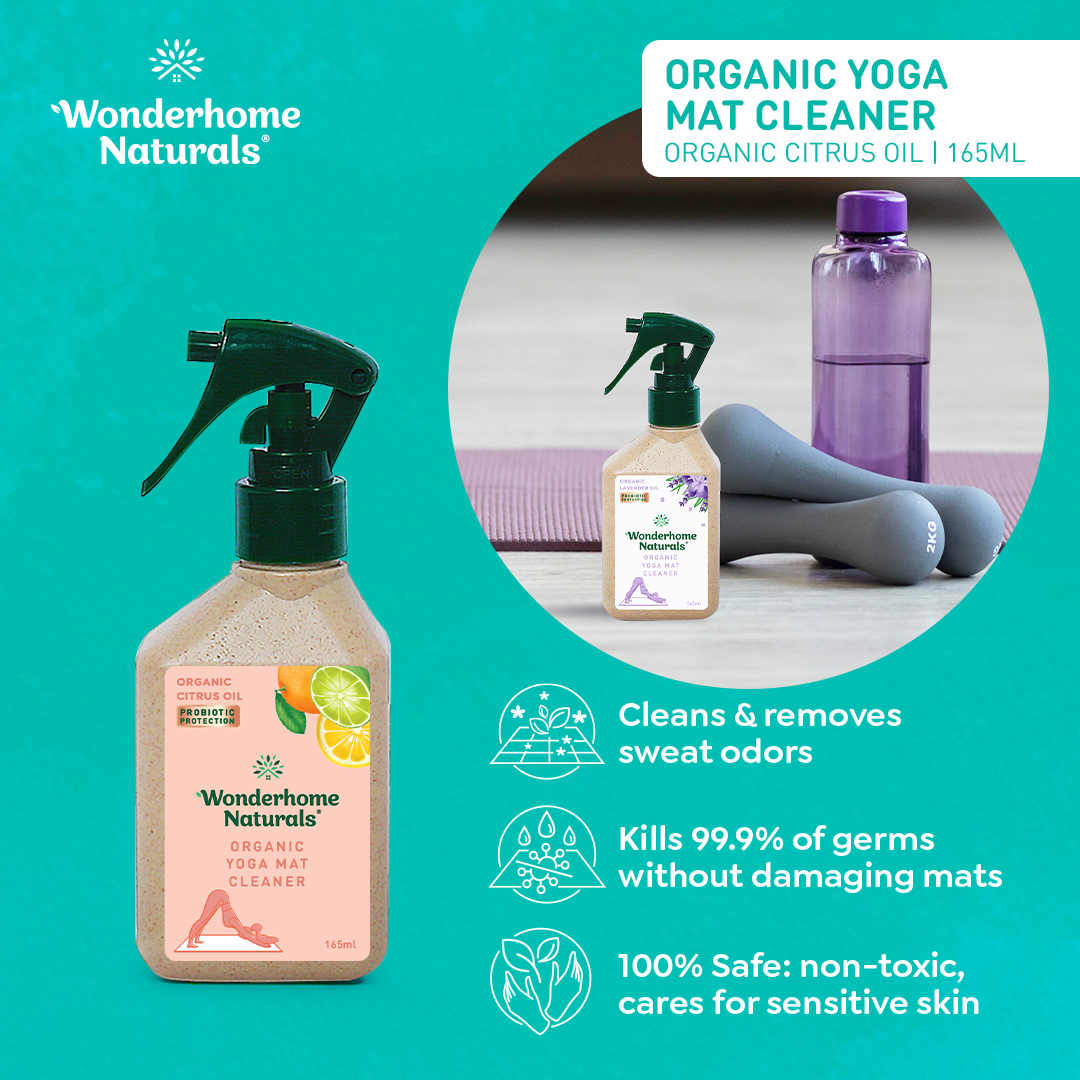 Wonderhome Naturals Organic Yoga Mat Cleaner, Citrus Oil 165ml