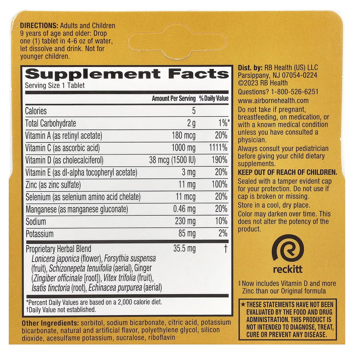 AirBorne Immune Support Supplement 10 Tablets