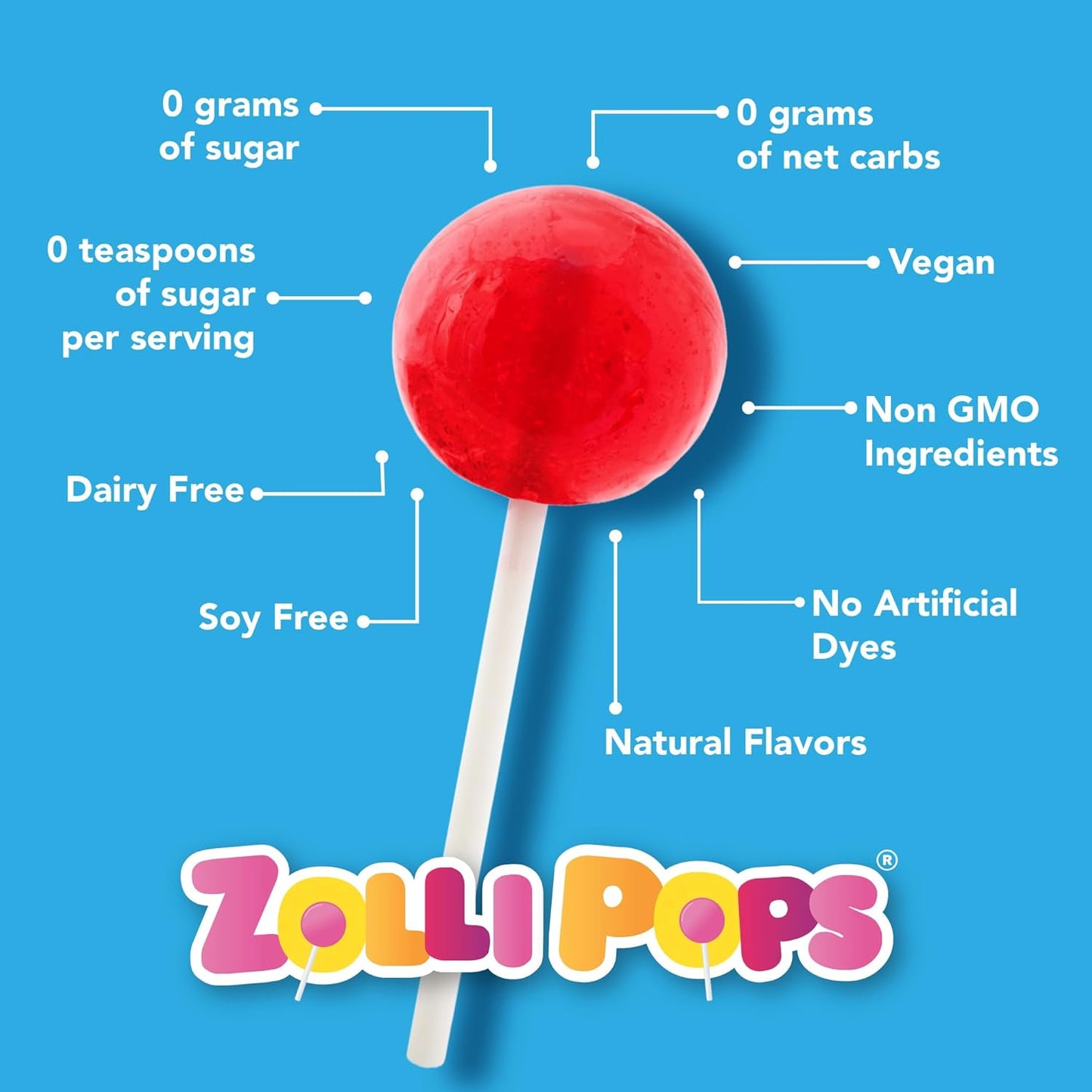 Zollipops Red Raspberry Clean Teeth Pops 88g