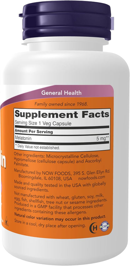 Now Foods Melatonin 5mg, 180 Capsules