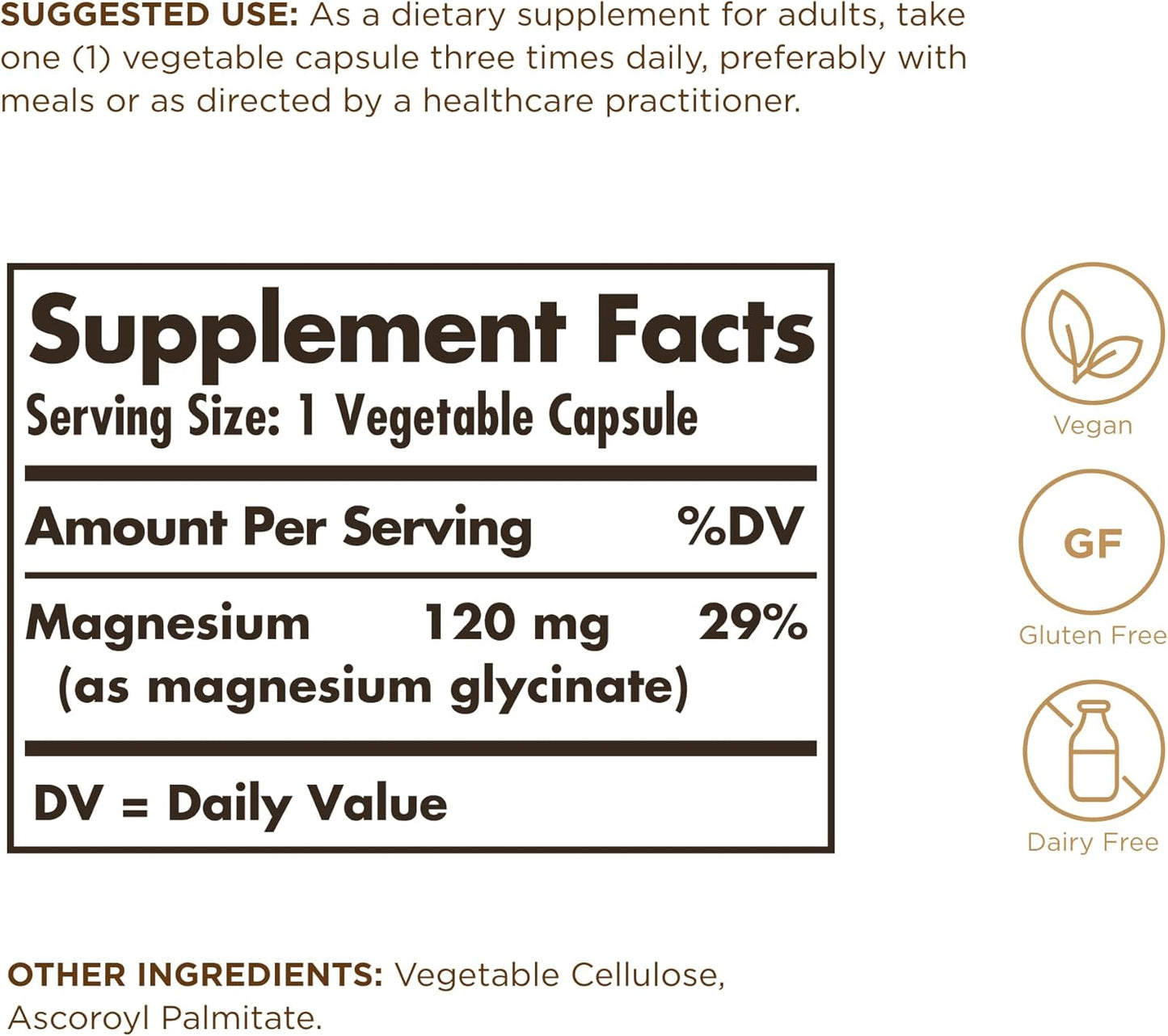 Solgar Magnesium Glycinate, 90 Capsules