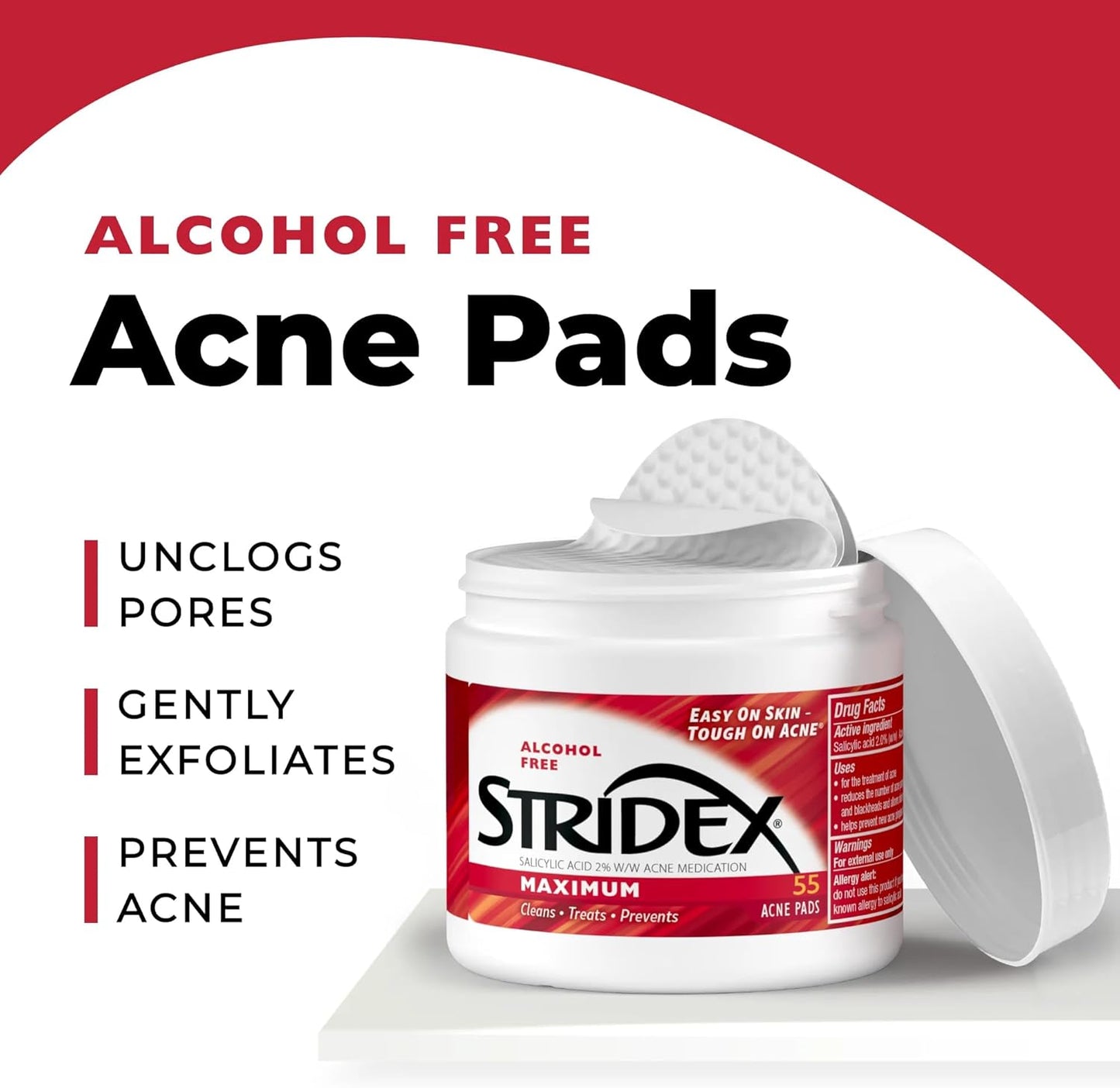 Stridex Maximum Acne Pads, 55 Soft Touch Pads