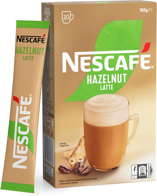 Nescafé Hazelnut Latte, 10 Sachets