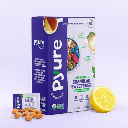 Pyure Organic Stevia Granular Sweeteners, 80 Packets
