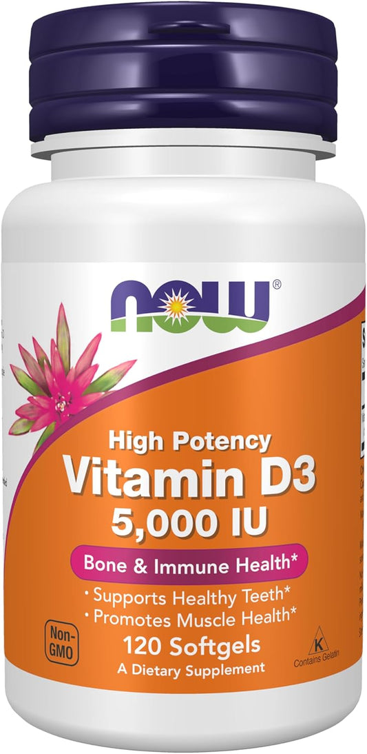 Now Foods Vitamin D-3, 5,000 IU, 120 Softgels