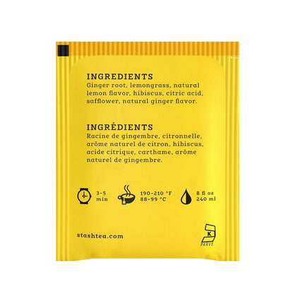 Stash Lemon Ginger Vitality Herbal Tea, 20 Tea Bags