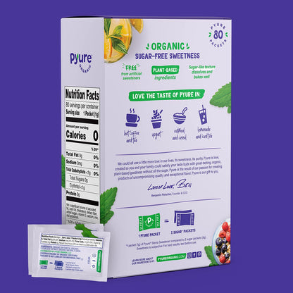 Pyure Organic Stevia Granular Sweeteners, 80 Packets
