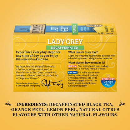 Twinings Lady Grey Decaf Black Tea, 20 Tea Bags