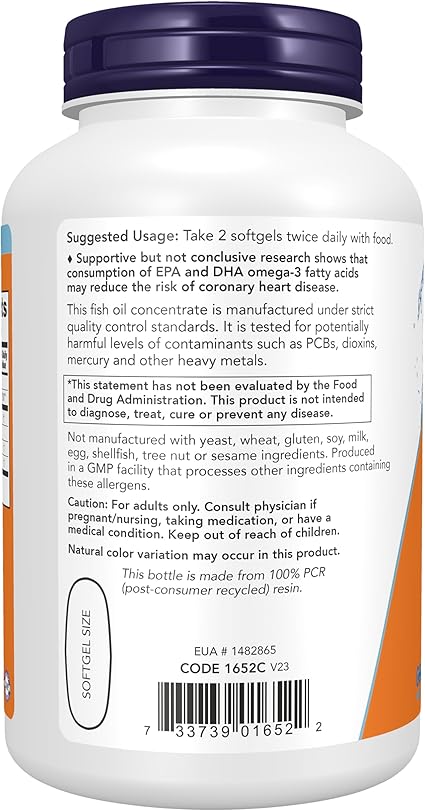 Now Foods Omega-3 Fish Oil, 100 Softgels