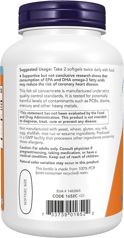 Now Foods Omega-3 Fish Oil, 100 Softgels