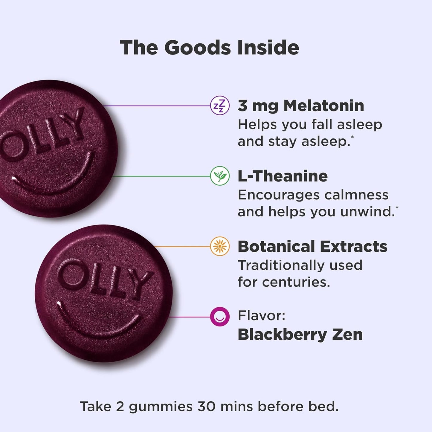 Olly Sleep, Blackberry Zen, 50 Gummies