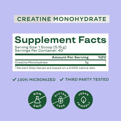 Bloom Nutrition Unflavored Creatine Monohydrate 206g