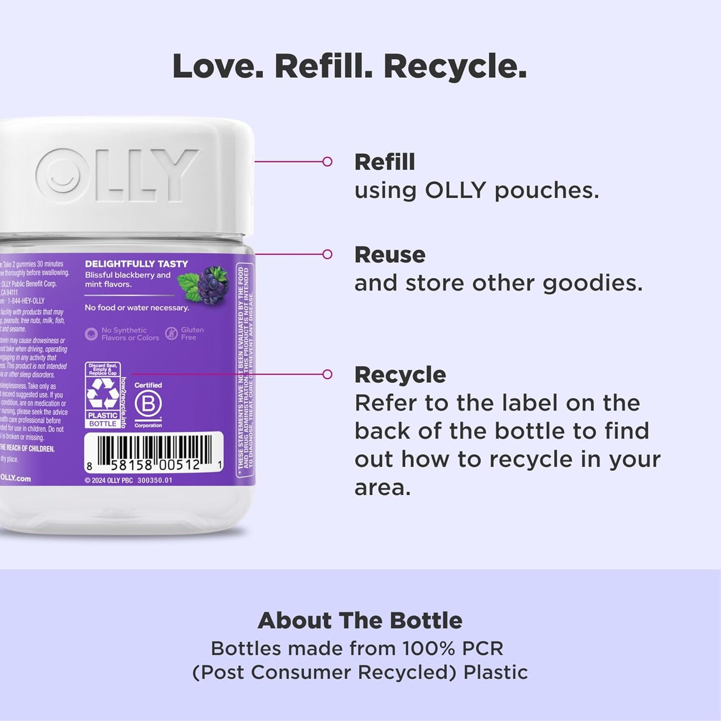 Olly Sleep, Blackberry Zen, 50 Gummies
