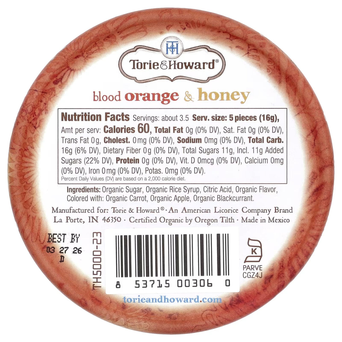 Torie & Howard Organic Hard Candy 57g