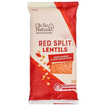 Oh So Natural Red Split Lentils 500g