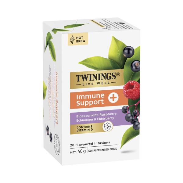 Twinings Immune Support+ Blackcurrant, Raspberry, Echinacea & Elderberry