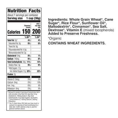 Cascadian Farm Organic Cinnamon Crunch Cereal 260g