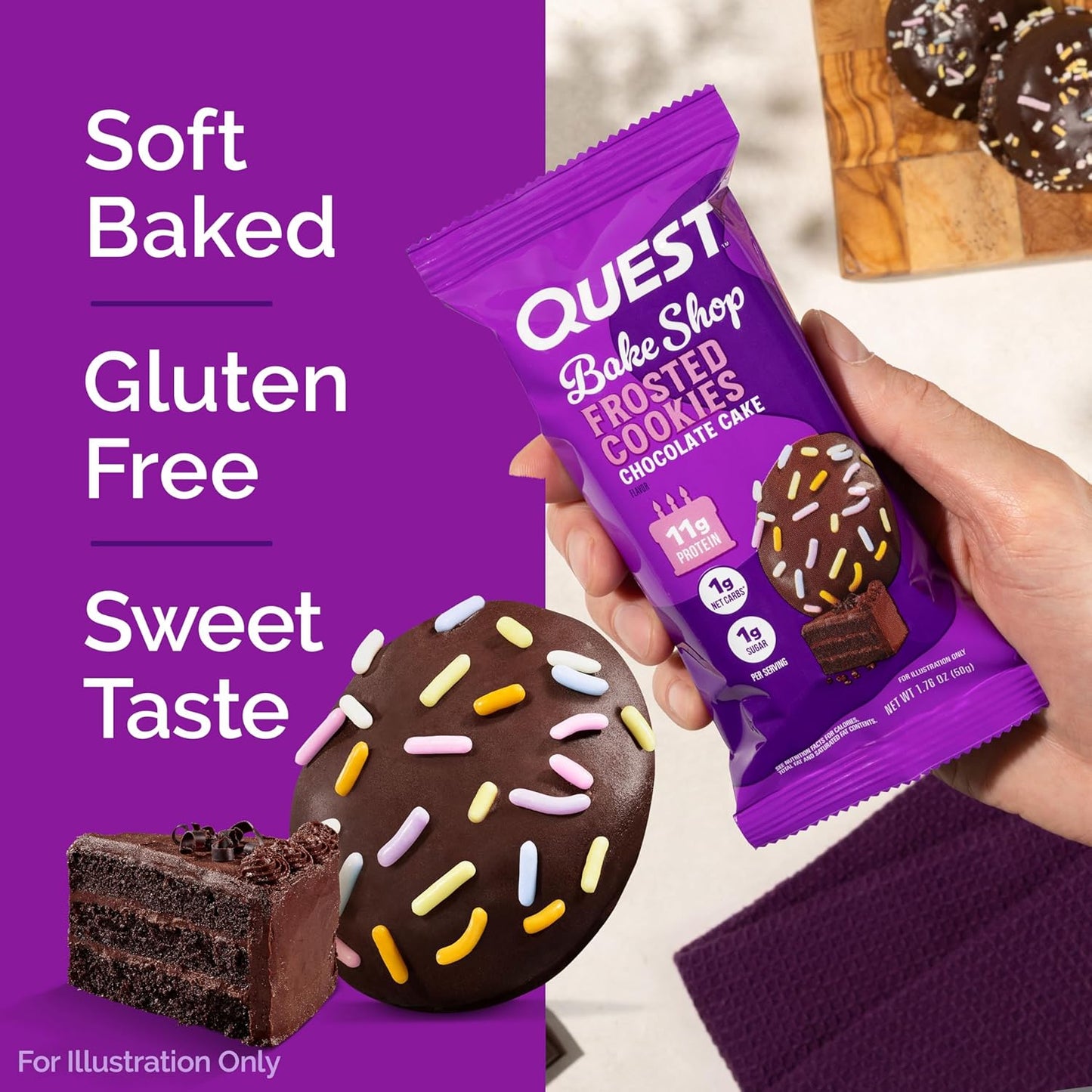 Quest Frosted Cookies Chocolate Cake 50g
