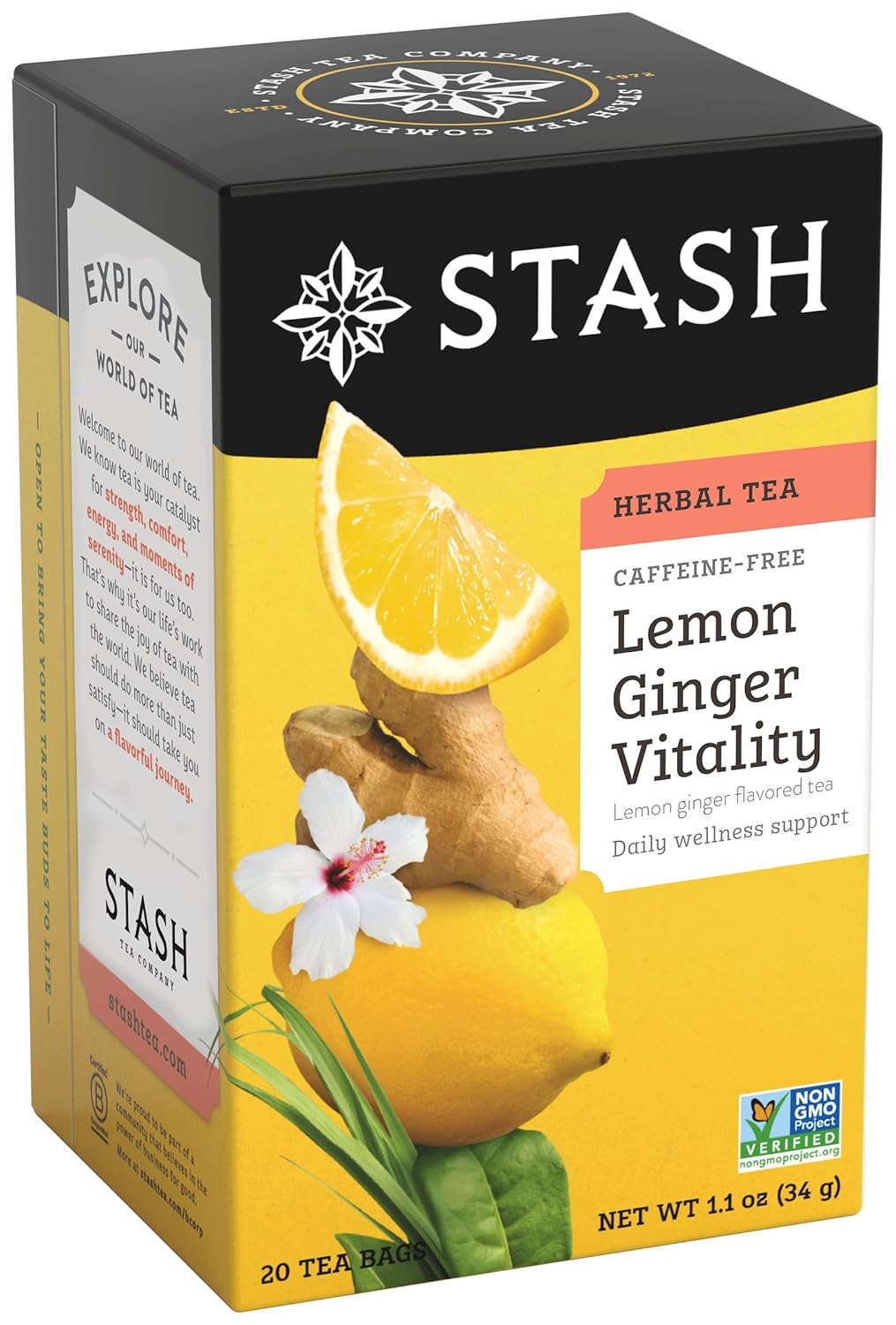 Stash Lemon Ginger Vitality, 20 Tea Bags