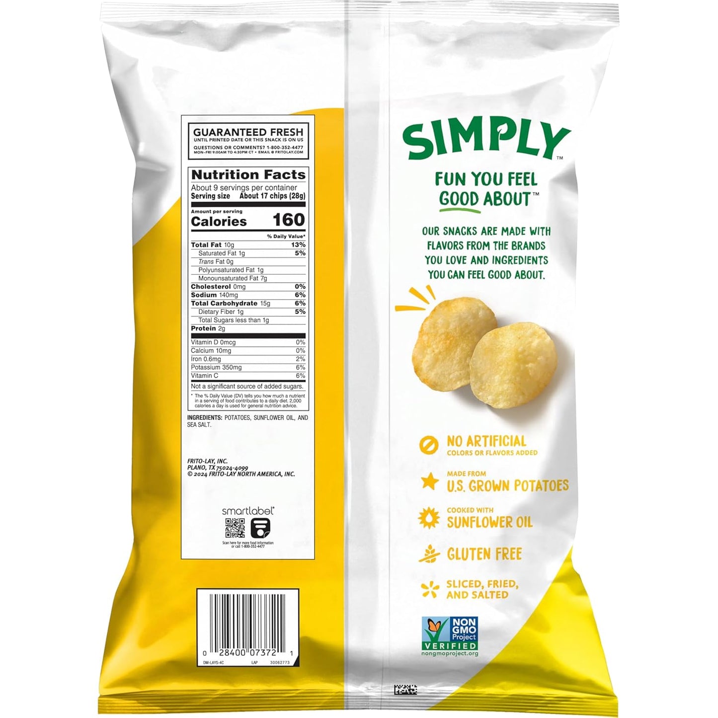 Lay's Simply Sea Salted Potato Chips 240.9g