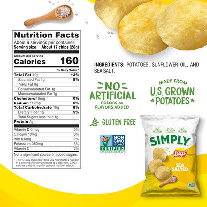 Lay's Simply Sea Salted Potato Chips 240.9g