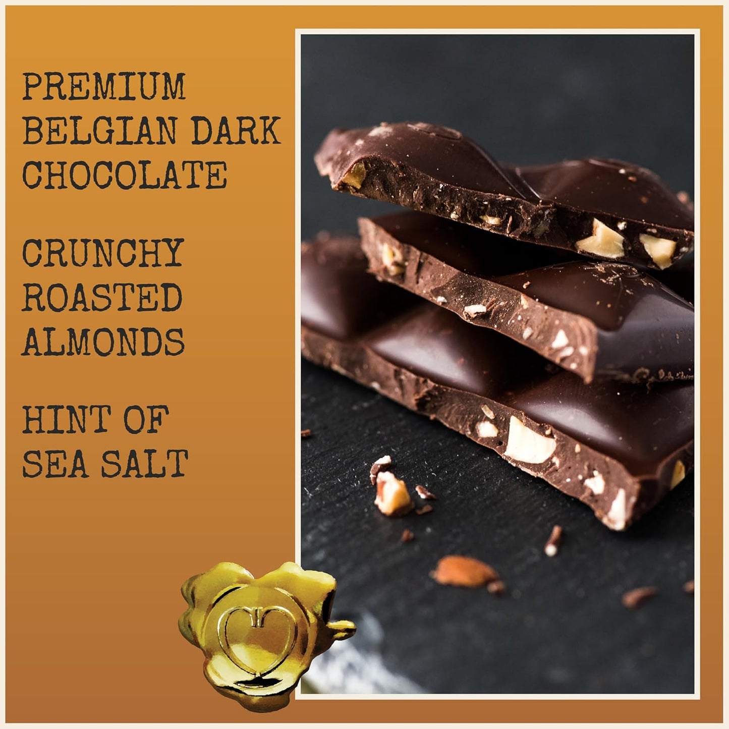 Chocolove Almonds & Sea Salt in Dark Chocolate 90g